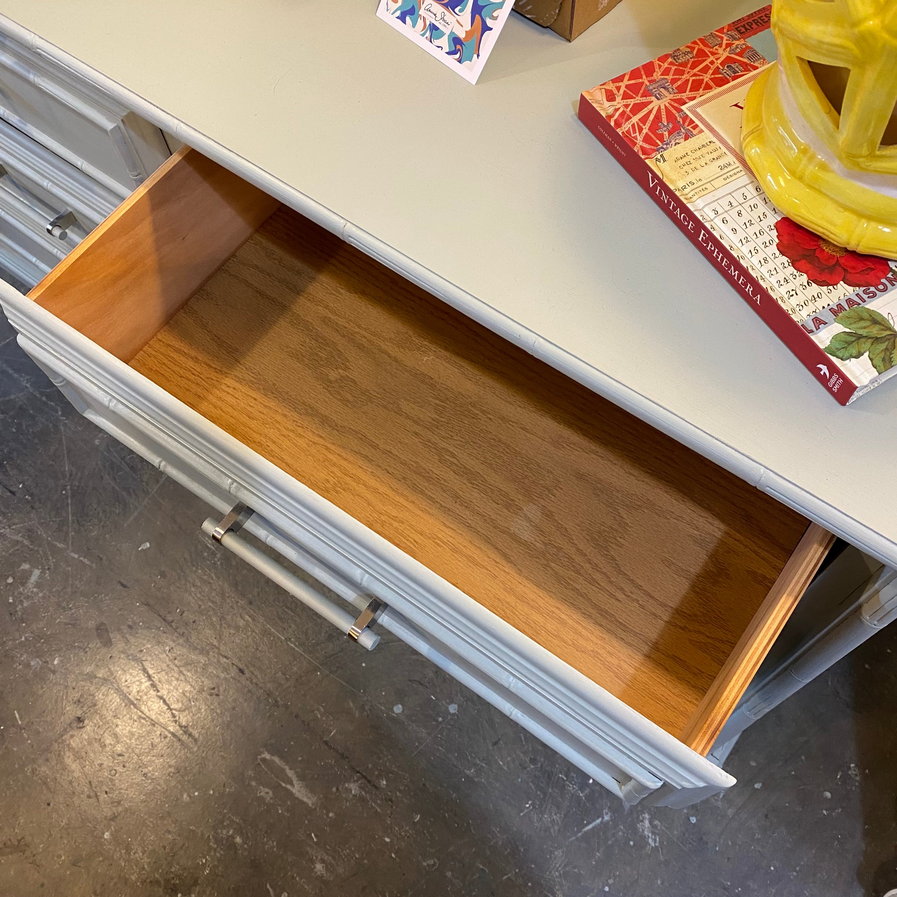 Faux Bamboo Six Drawer Dresser