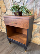 Mid-Century Nightstand with Drawer and Cubby