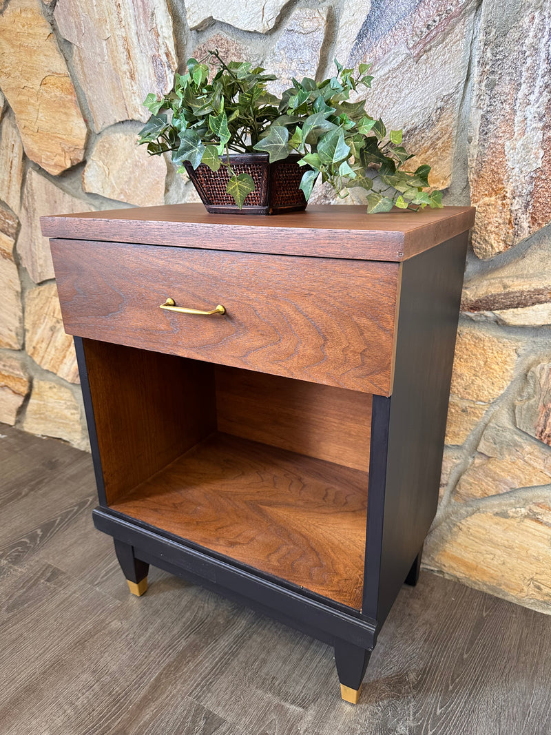 Mid-Century Nightstand with Drawer and Cubby