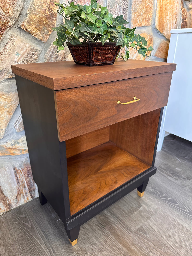 Mid-Century Nightstand with Drawer and Cubby