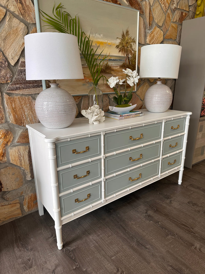 Bali Hai Faux Bamboo 9 Drawer Dresser by Henry Link