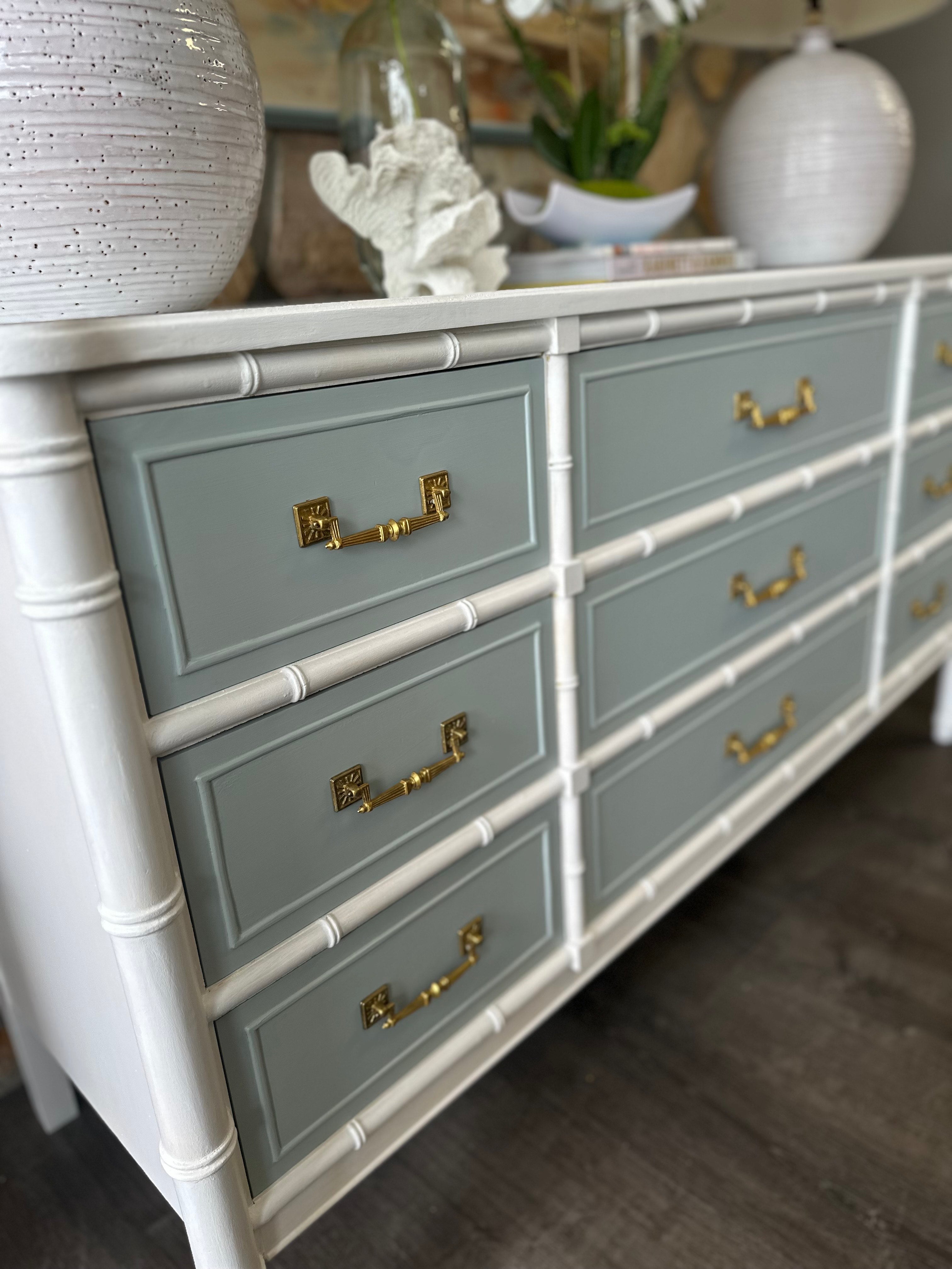 Bali Hai Faux Bamboo 9 Drawer Dresser by Henry Link