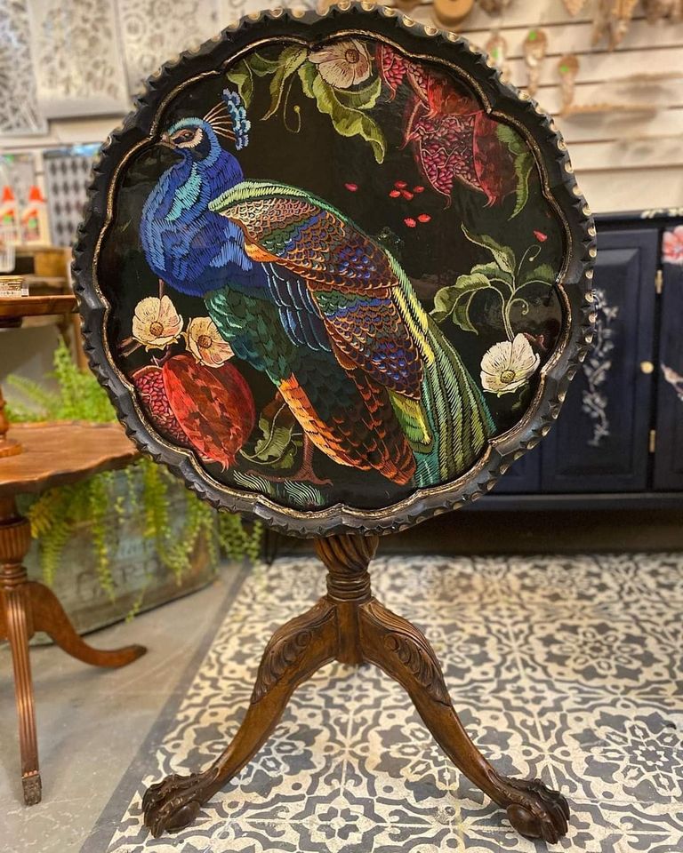 Reversed Peacock Decoupage Paper