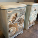 Pair of Art Deco Foil Bird Nightstands