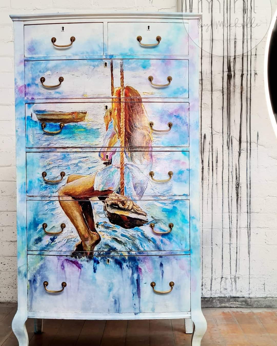 Girl On A Swing Decoupage Paper