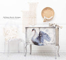 White Swan Decoupage Paper