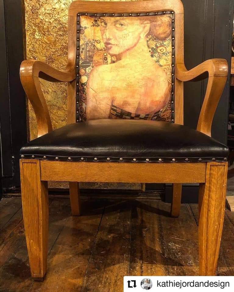 Beautiful Woman in Gold Decoupage Paper