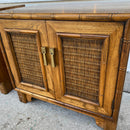 Pair of Bamboo and Rattan Nightstands