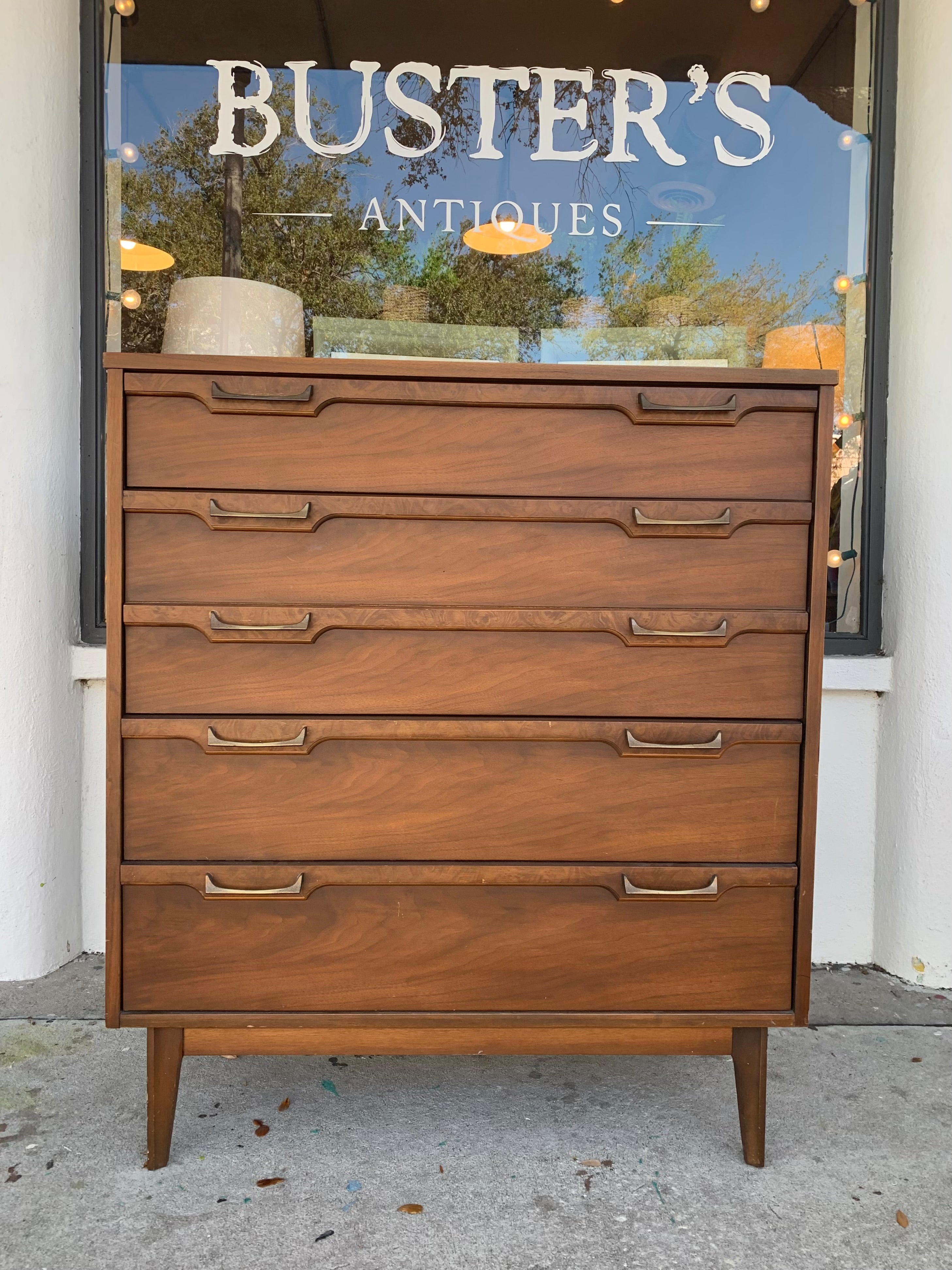 Mid Century Modern Four Drawer Highboy