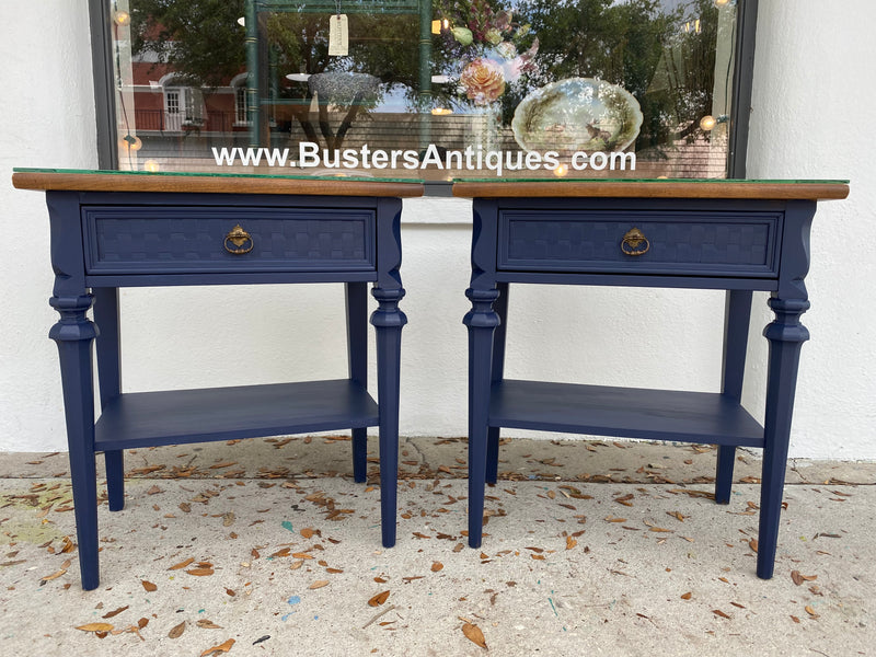 Pair of Blue Nightstands