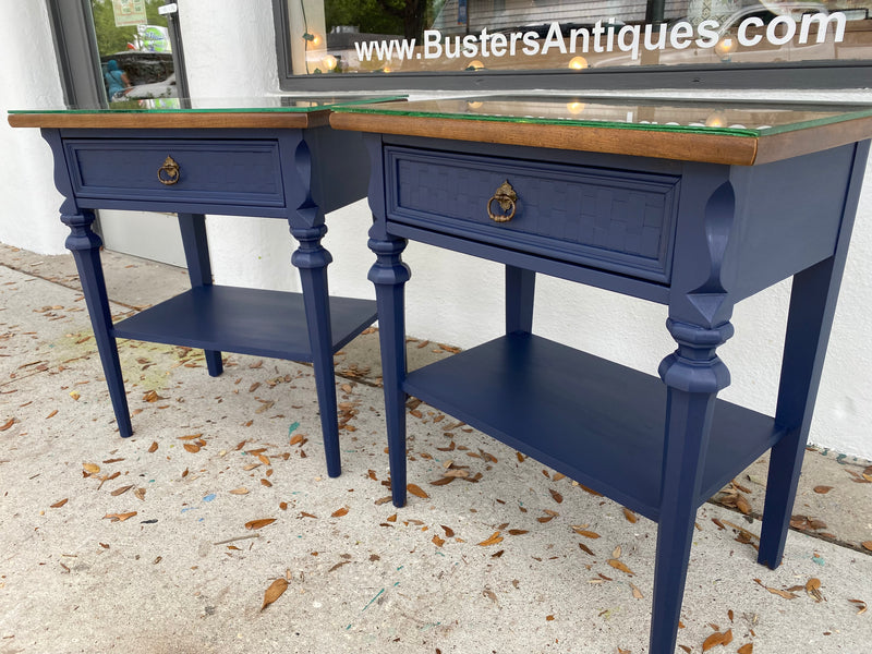 Pair of Blue Nightstands