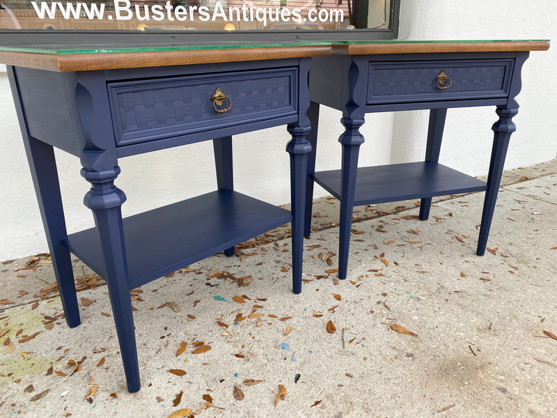 Pair of Blue Nightstands