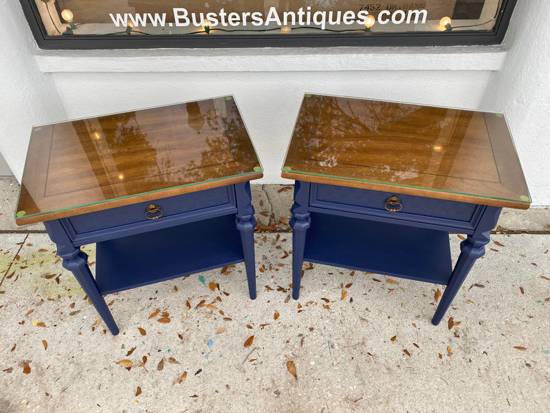 Pair of Blue Nightstands