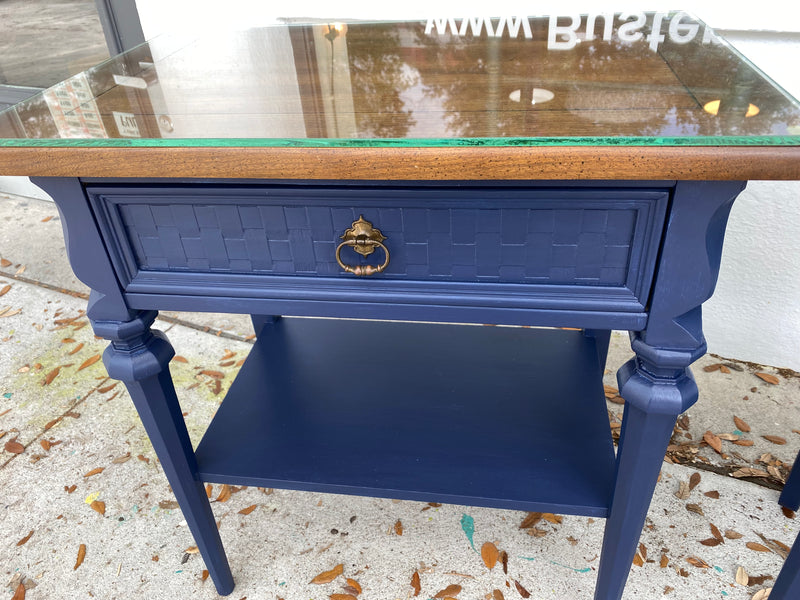 Pair of Blue Nightstands