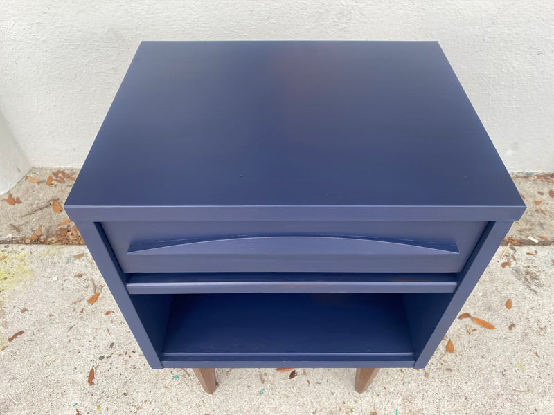 Mid Century Blue Nightstand by Kroehler