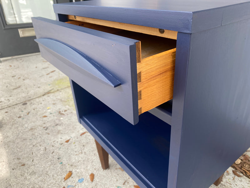 Mid Century Blue Nightstand by Kroehler