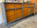 Mid Century Walnut 9 Drawer Dresser