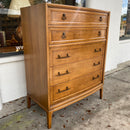 Mid Century Chest of Drawers with Curved Front