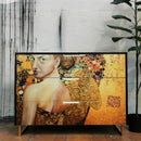 Beautiful Woman in Gold Decoupage Paper