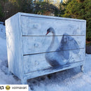 White Swan Decoupage Paper