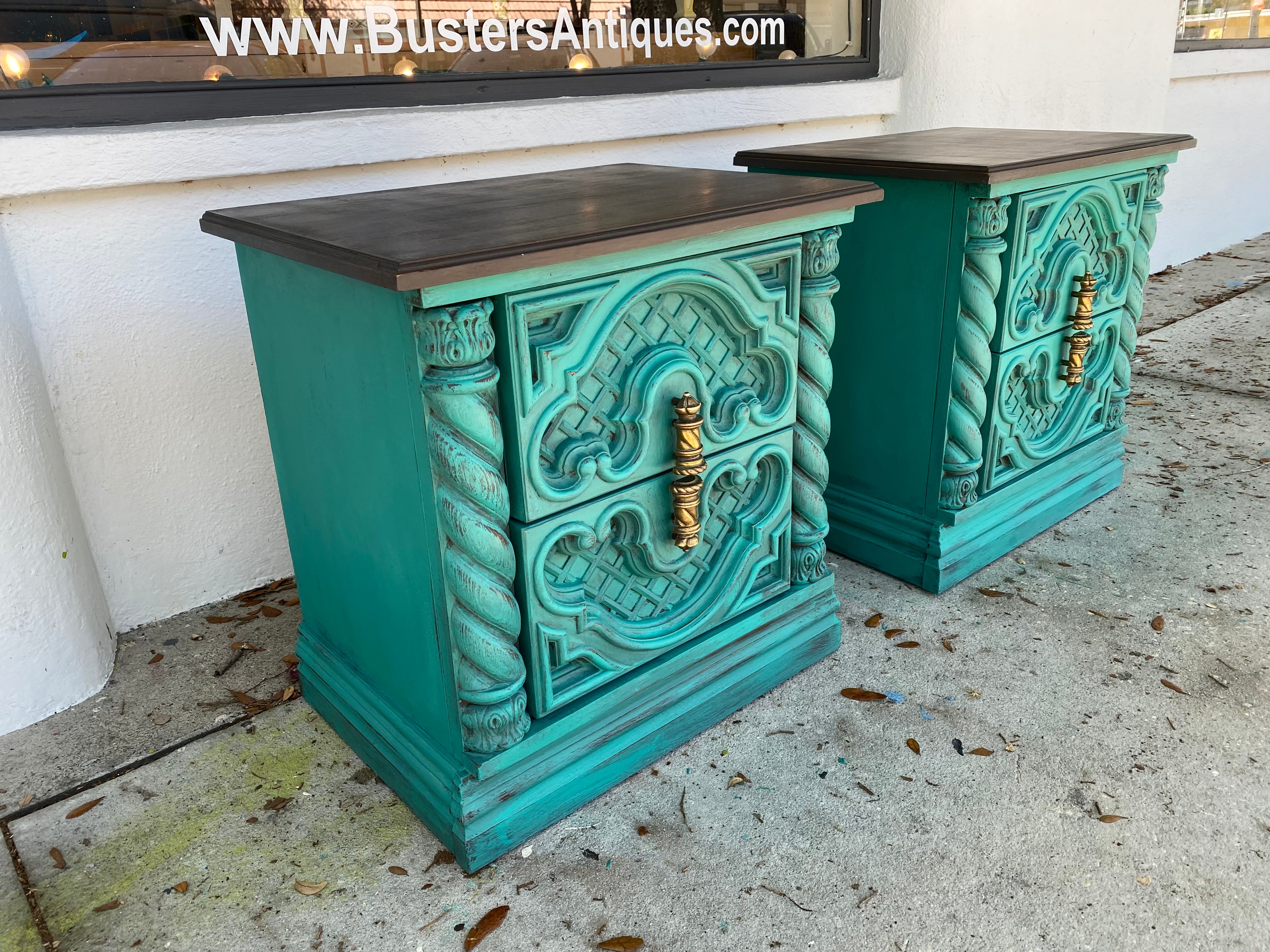 Pair of Rustic Nightstands