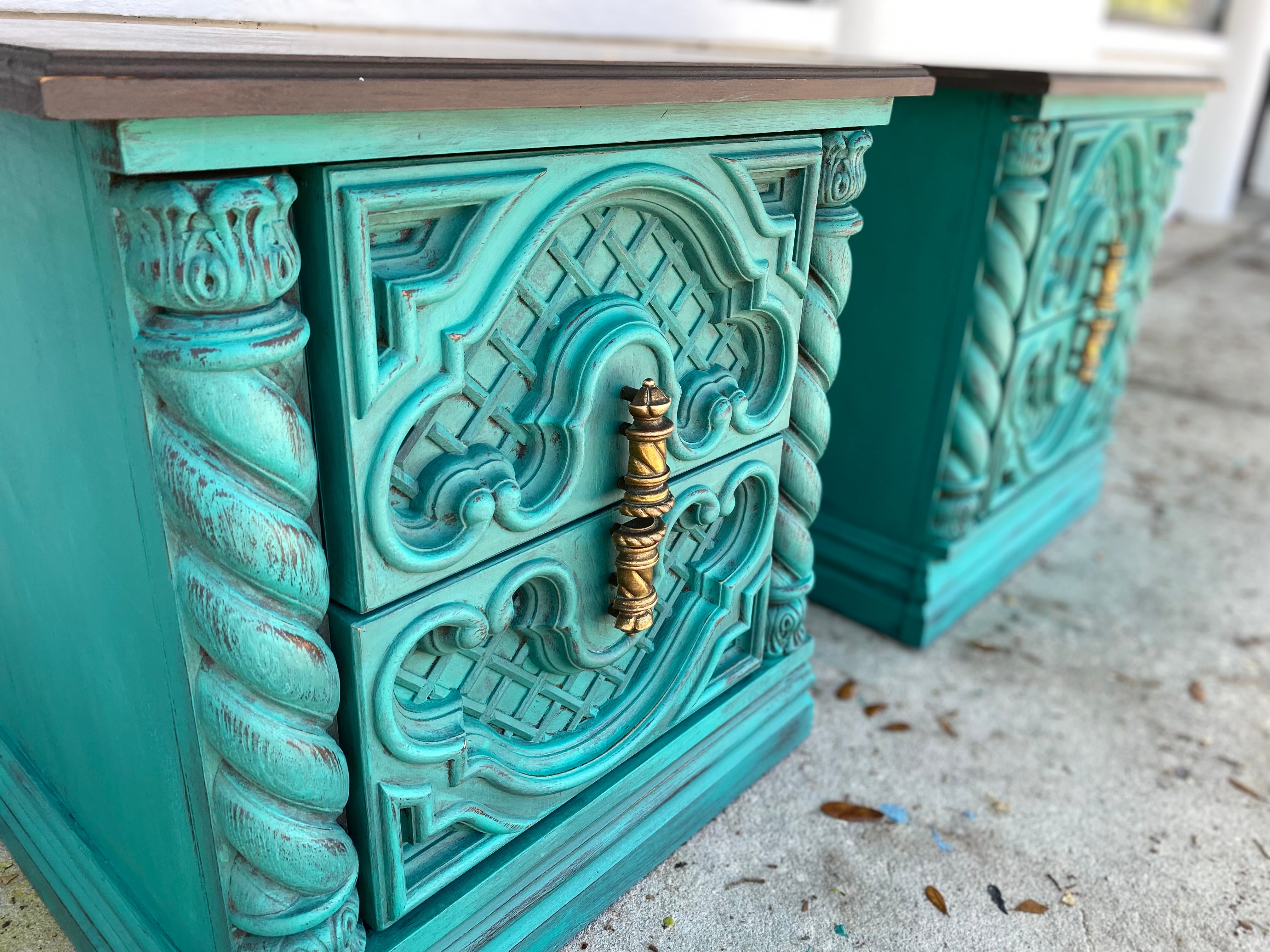 Pair of Rustic Nightstands