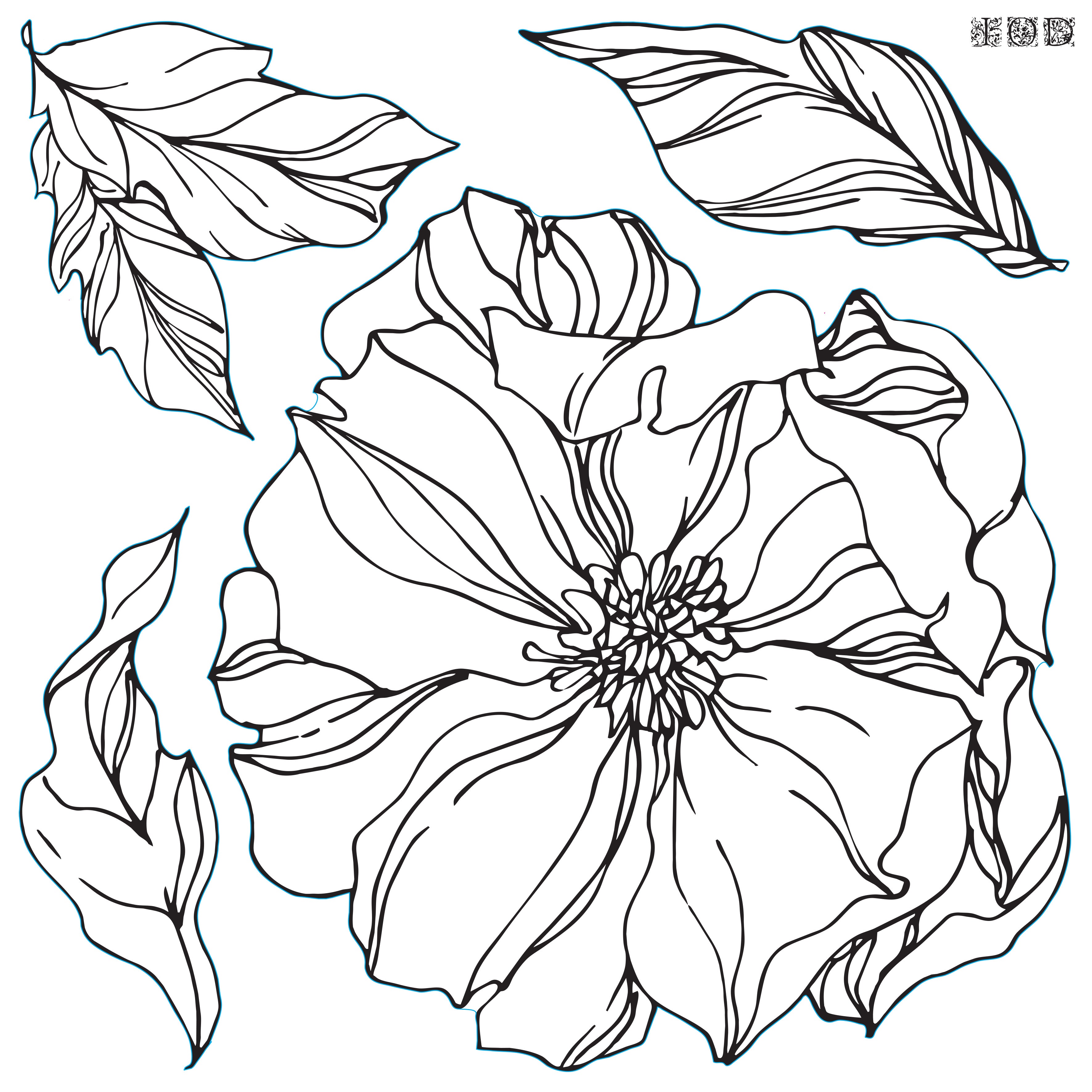 Peonies IOD Stamp