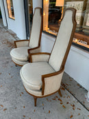 Mid Century High Back Club Chairs