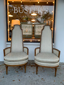 Mid Century High Back Club Chairs