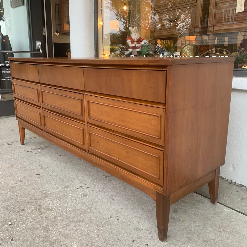 Mid Century 9 Drawer Lowboy Dresser