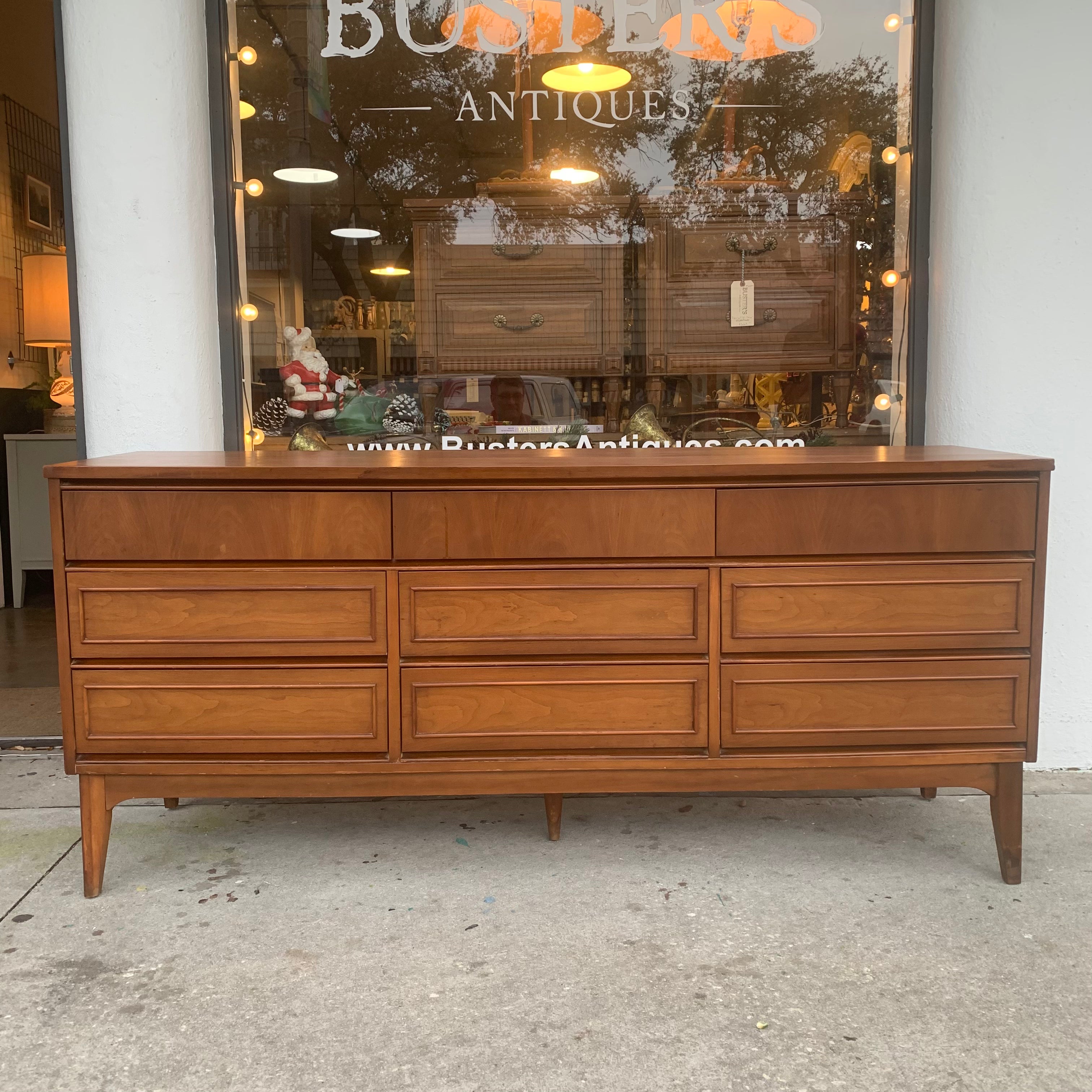 mid century modern lowboy dresser Mid Century 9 Drawer Lowboy Dresser