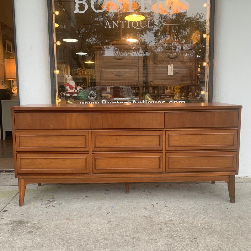 Mid Century 9 Drawer Lowboy Dresser