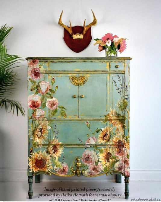 Painterly Florals IOD Transfer