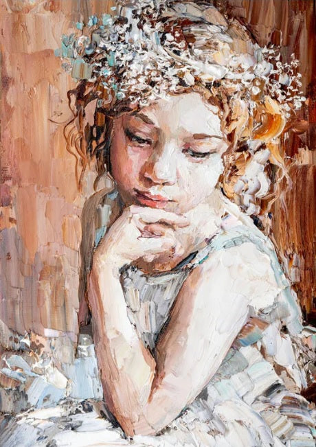 Pensive Girl Decoupage Paper